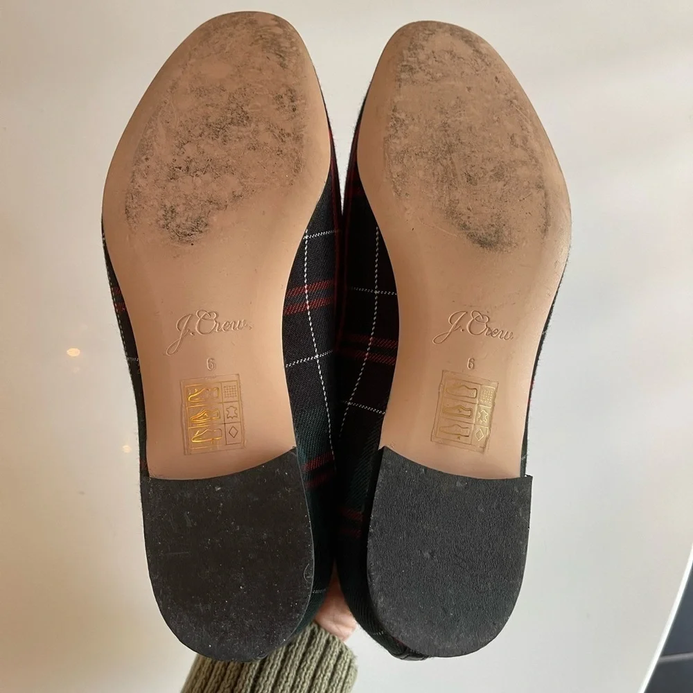 J crew Embellished Loafers in Festive Tartan Plaid - 6